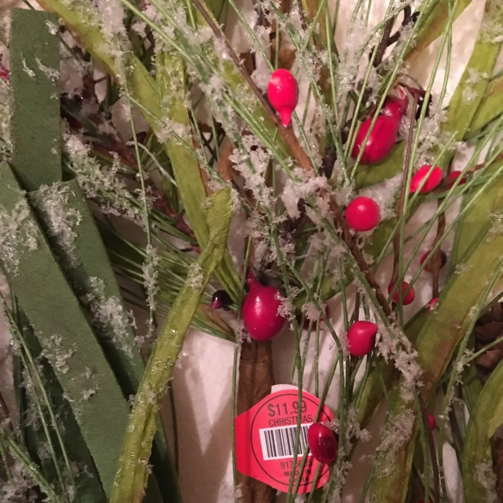 - 4 new Frosted pine berry stems 30”